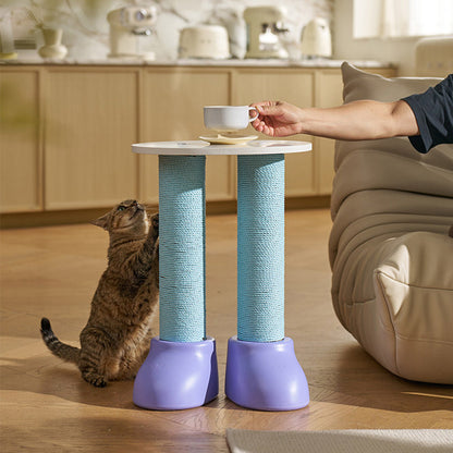 Contemporary Creative Cylindrical Boot-Shaped HDPE Paper Rope Fleece Cat Tree & Condo 1 - Condo For Living Room