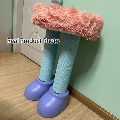 Contemporary Creative Cylindrical Boot-Shaped HDPE Paper Rope Fleece Cat Tree & Condo 1 - Condo For Living Room