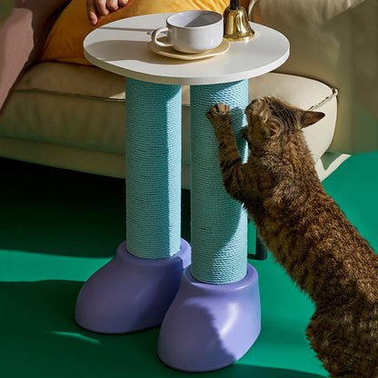 Contemporary Creative Cylindrical Boot-Shaped HDPE Paper Rope Fleece Cat Tree & Condo 1 - Condo For Living Room