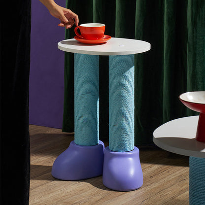 Contemporary Creative Cylindrical Boot-Shaped HDPE Paper Rope Fleece Cat Tree & Condo 1 - Condo For Living Room