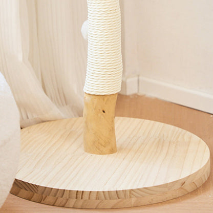 Contemporary Creative Cylindrical Bowl-Shaped Pine Camphor Tree Trunk Kraft Paper Rope PE Rattan Cat Tree & Condo 1 - Condo For Living Room