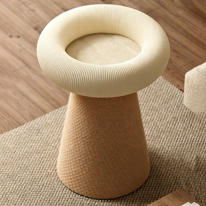 Contemporary Nordic Cone-Shaped Cylindrical Round Corduroy Hemp Rope Plywood Cat Tree & Condo 1 - Condo For Living Room
