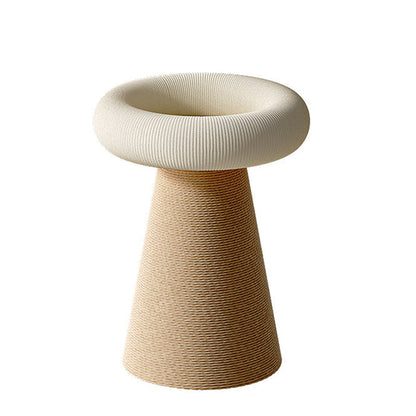 Contemporary Nordic Cone-Shaped Cylindrical Round Corduroy Hemp Rope Plywood Cat Tree & Condo 1 - Condo For Living Room