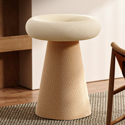 Contemporary Nordic Cone-Shaped Cylindrical Round Corduroy Hemp Rope Plywood Cat Tree & Condo 1 - Condo For Living Room