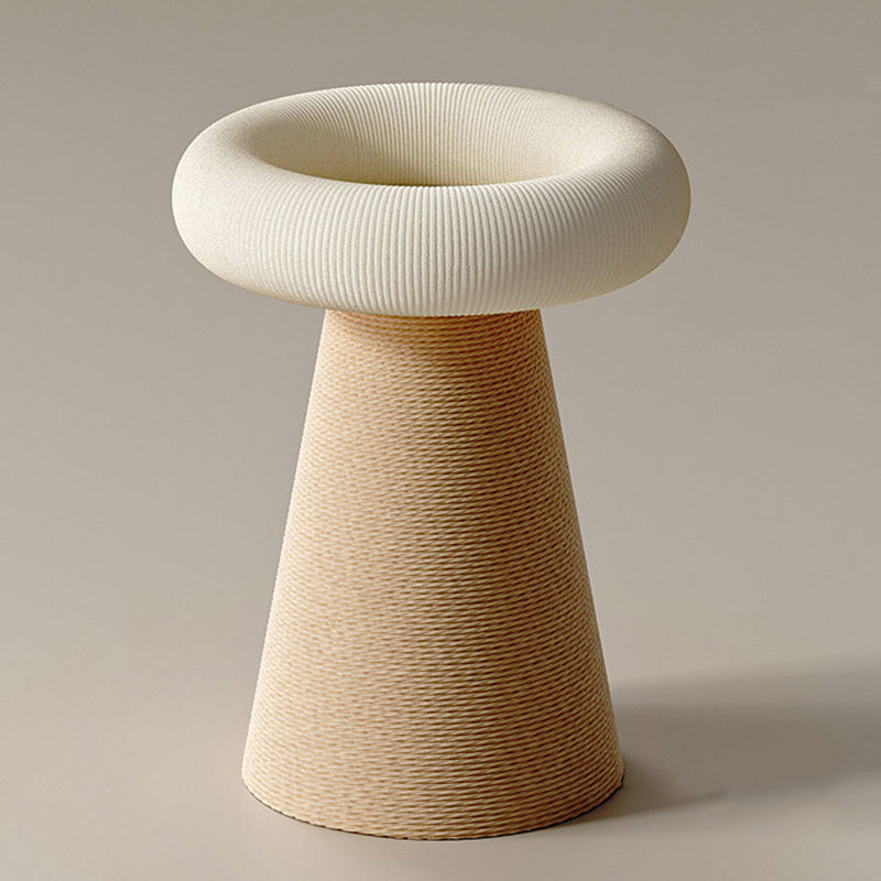 Contemporary Nordic Cone-Shaped Cylindrical Round Corduroy Hemp Rope Plywood Cat Tree & Condo 1 - Condo For Living Room