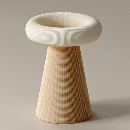 Contemporary Nordic Cone-Shaped Cylindrical Round Corduroy Hemp Rope Plywood Cat Tree & Condo 1 - Condo For Living Room