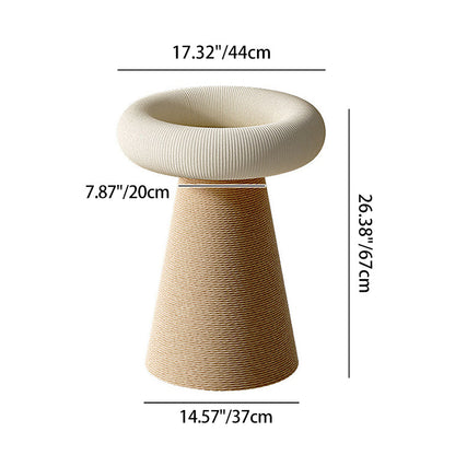 Contemporary Nordic Cone-Shaped Cylindrical Round Corduroy Hemp Rope Plywood Cat Tree & Condo 1 - Condo For Living Room