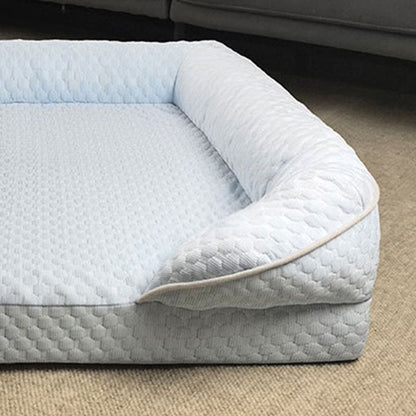Modern Minimalist Rectangular Honeycomb Design Fabric Cooling Cat Bed & Dog Bed For Bedroom