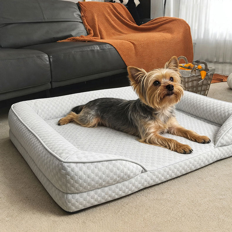 Modern Minimalist Rectangular Honeycomb Design Fabric Cooling Cat Bed & Dog Bed For Bedroom