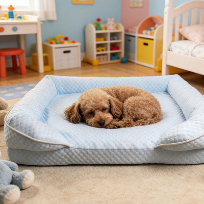 Modern Minimalist Rectangular Honeycomb Design Fabric Cooling Cat Bed & Dog Bed For Bedroom