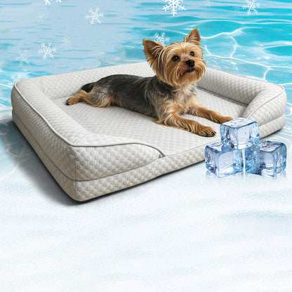 Modern Minimalist Rectangular Honeycomb Design Fabric Cooling Cat Bed & Dog Bed For Bedroom
