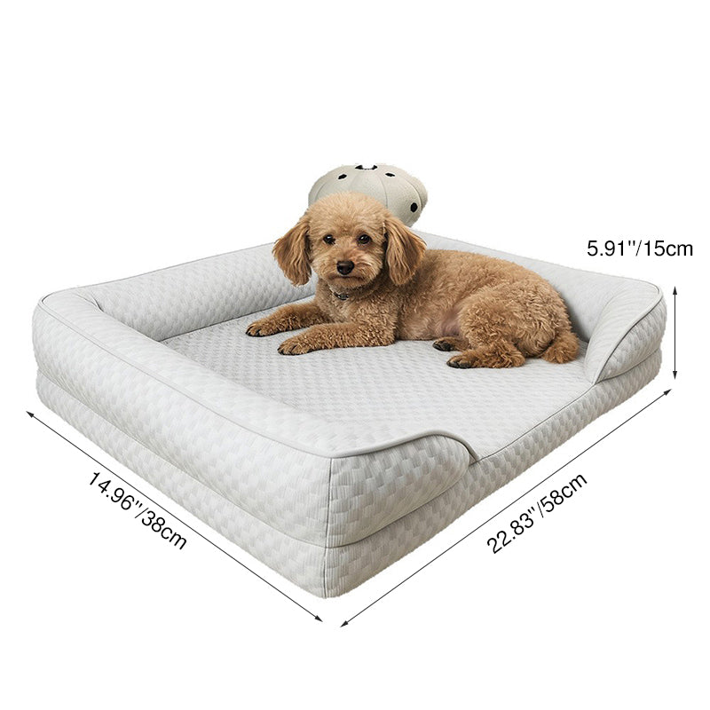 Modern Minimalist Rectangular Honeycomb Design Fabric Cooling Cat Bed & Dog Bed For Bedroom