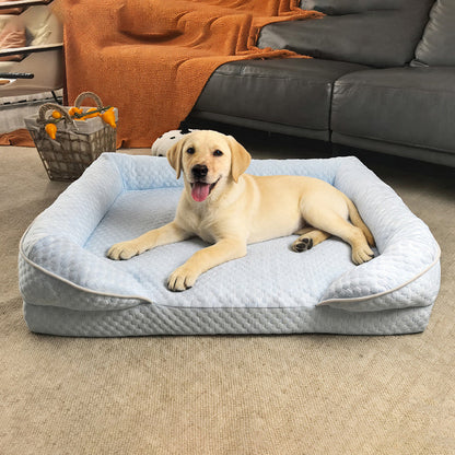 Modern Minimalist Rectangular Honeycomb Design Fabric Cooling Cat Bed & Dog Bed For Bedroom