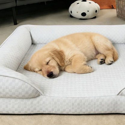 Modern Minimalist Rectangular Honeycomb Design Fabric Cooling Cat Bed & Dog Bed For Bedroom