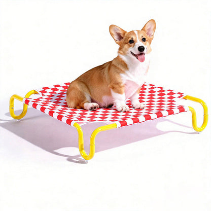 Contemporary Creative Square Checkered Design Oxford Fabric Iron Cat Bed & Dog Bed For Bedroom