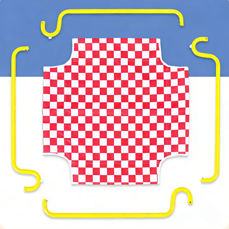 Contemporary Creative Square Checkered Design Oxford Fabric Iron Cat Bed & Dog Bed For Bedroom