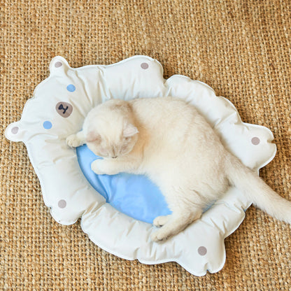 Contemporary Creative Oval-Shaped Polar Bear-Design Plastic Gel Cooling Cat Bed For Bedroom