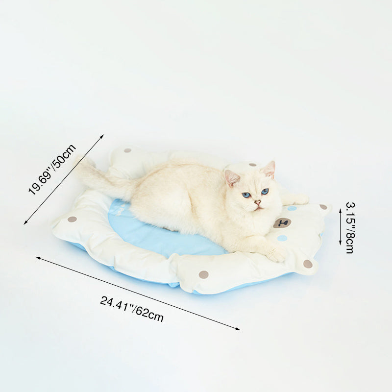 Contemporary Creative Oval-Shaped Polar Bear-Design Plastic Gel Cooling Cat Bed For Bedroom