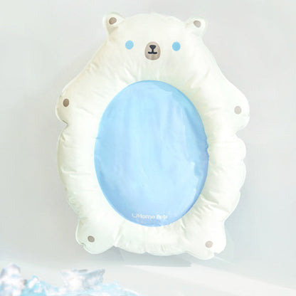 Contemporary Creative Oval-Shaped Polar Bear-Design Plastic Gel Cooling Cat Bed For Bedroom