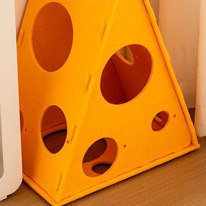 Contemporary Creative Felt Cheese-Shaped Cat Bed For Living Room & Bedroom