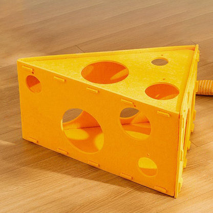 Contemporary Creative Felt Cheese-Shaped Cat Bed For Living Room & Bedroom