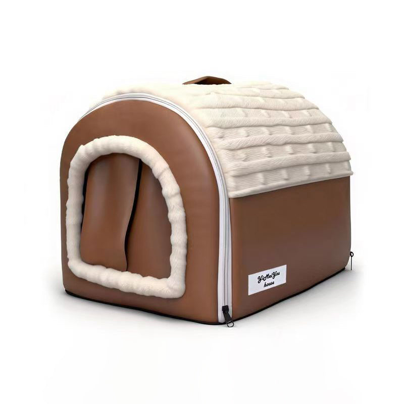 Modern Minimalist Velvet Faux Leather Rectangular Arch Cat Bed For Living Room & Bedroom
