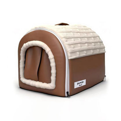 Modern Minimalist Velvet Faux Leather Rectangular Arch Cat Bed For Living Room & Bedroom