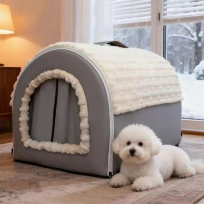 Modern Minimalist Velvet Faux Leather Rectangular Arch Cat Bed For Living Room & Bedroom