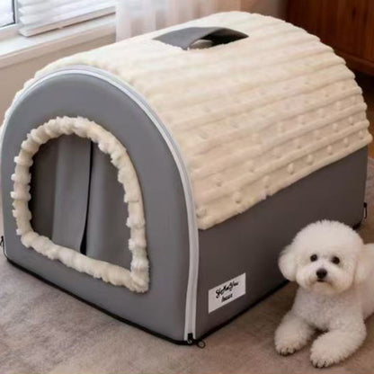 Modern Minimalist Velvet Faux Leather Rectangular Arch Cat Bed For Living Room & Bedroom