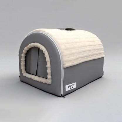 Modern Minimalist Velvet Faux Leather Rectangular Arch Cat Bed For Living Room & Bedroom