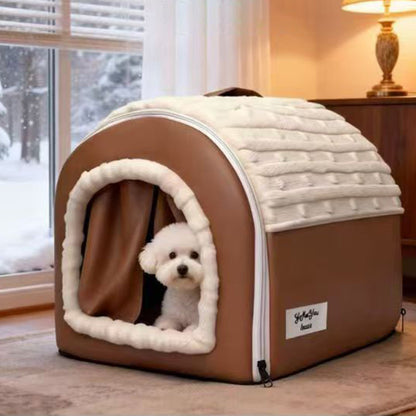 Modern Minimalist Velvet Faux Leather Rectangular Arch Cat Bed For Living Room & Bedroom