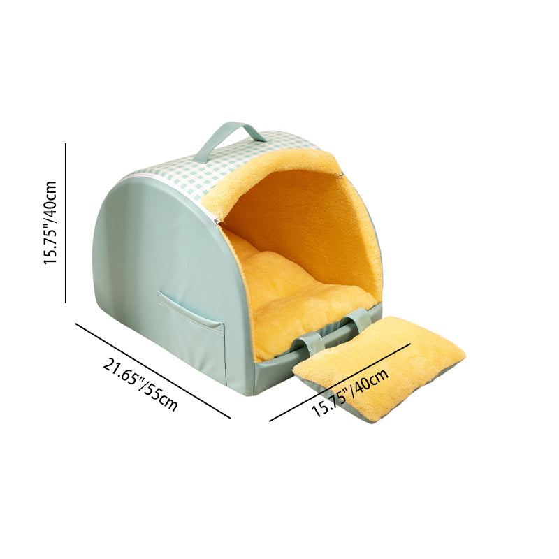 Modern Minimalist Crystal Velvet Sponge Rectangular Arch Cat Bed For Living Room & Bedroom