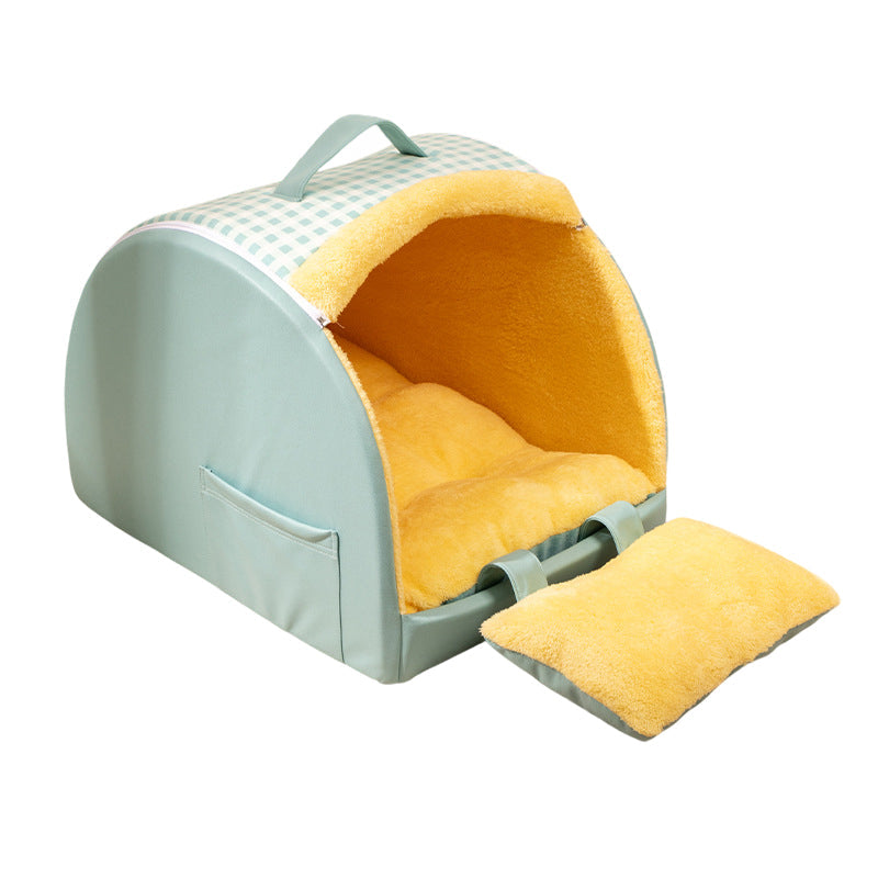 Modern Minimalist Crystal Velvet Sponge Rectangular Arch Cat Bed For Living Room & Bedroom