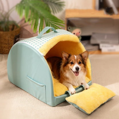 Modern Minimalist Crystal Velvet Sponge Rectangular Arch Cat Bed For Living Room & Bedroom