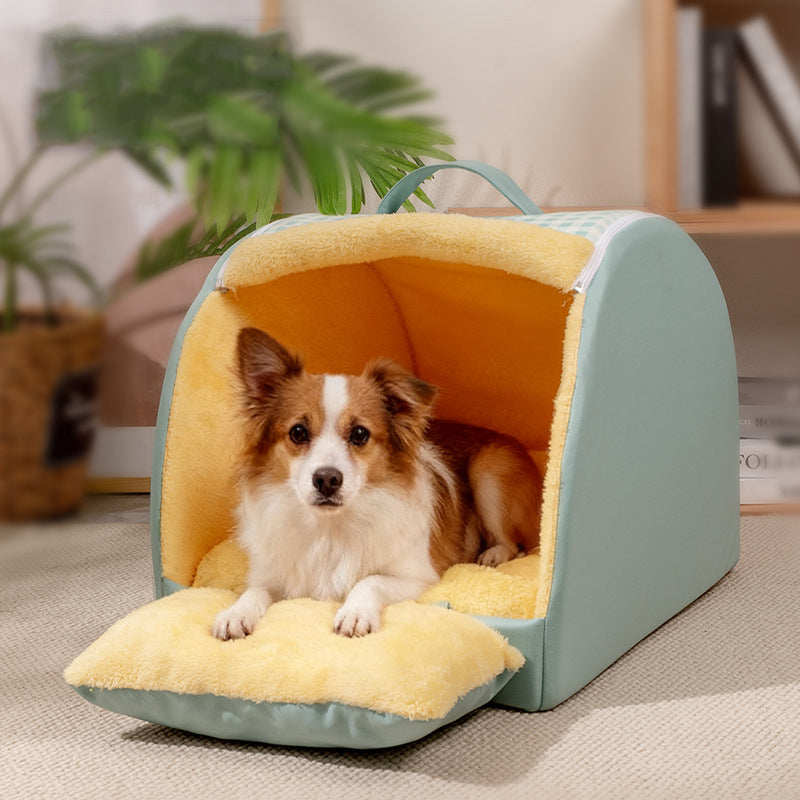Modern Minimalist Crystal Velvet Sponge Rectangular Arch Cat Bed For Living Room & Bedroom