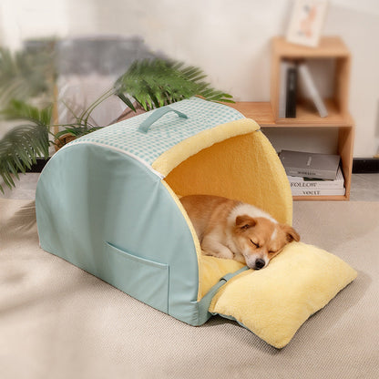 Modern Minimalist Crystal Velvet Sponge Rectangular Arch Cat Bed For Living Room & Bedroom