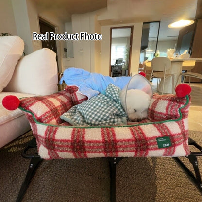 Contemporary Creative Short Velvet PP Cotton Cat Bed With Removable Pad For Living Room & Bedroom
