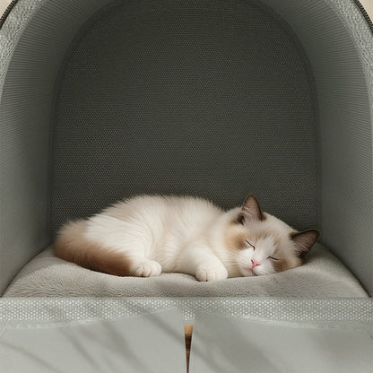 Modern Minimalist Velvet Sponge PP Cotton Arch Foldable Cat Bed For Living Room & Bedroom