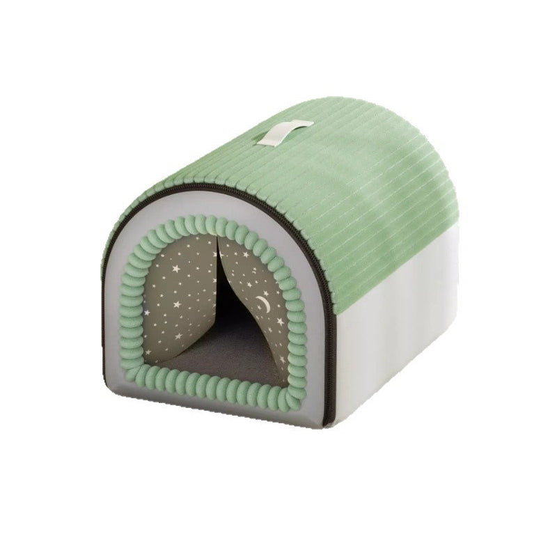 Modern Minimalist Velvet Sponge PP Cotton Arch Foldable Cat Bed For Living Room & Bedroom