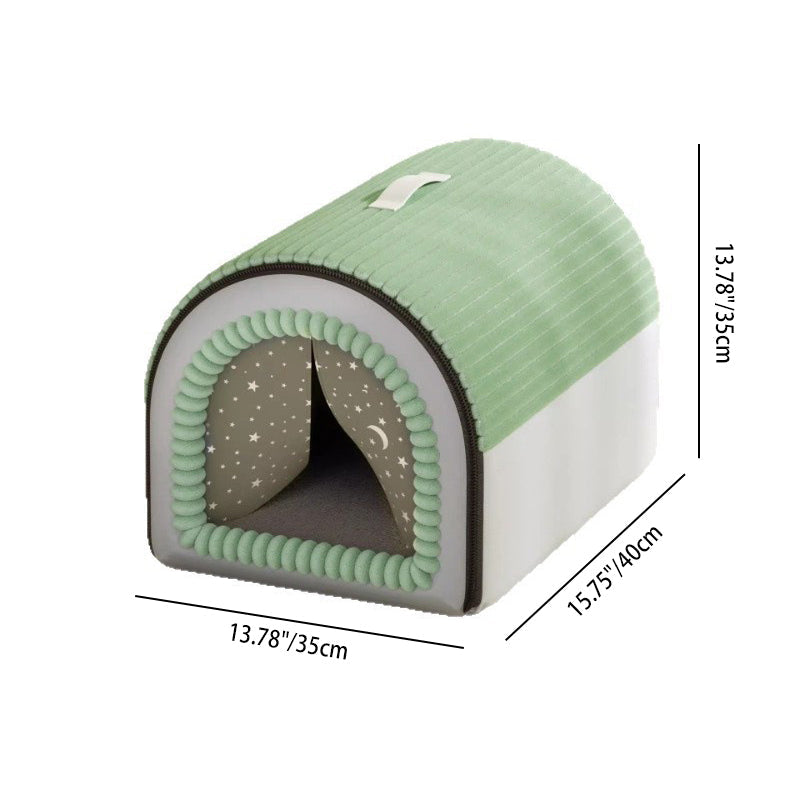 Modern Minimalist Velvet Sponge PP Cotton Arch Foldable Cat Bed For Living Room & Bedroom