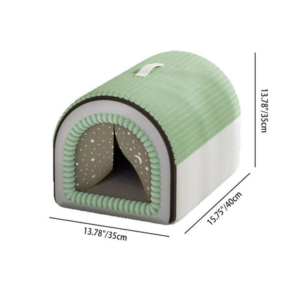 Modern Minimalist Velvet Sponge PP Cotton Arch Foldable Cat Bed For Living Room & Bedroom