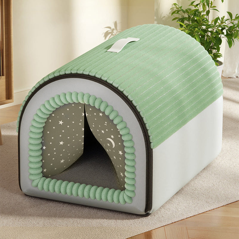 Modern Minimalist Velvet Sponge PP Cotton Arch Foldable Cat Bed For Living Room & Bedroom