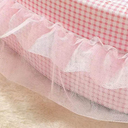Modern Minimalist Polyester Sponge Oval Cat Bed For Living Room & Bedroom