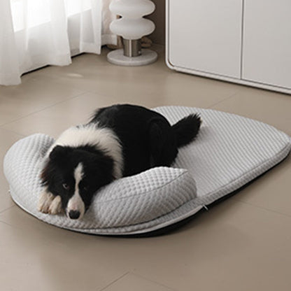 Modern Minimalist Cooling Ice Silk Sponge PP Cotton Oval Dog Bed For Living Room & Bedroom
