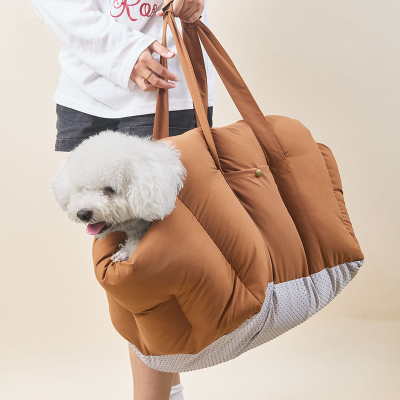 Modern Minimalist Cool Silk Cotton PP Cotton Rectangular Portable Car Dog Bed For Outdoor & Home