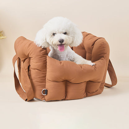 Modern Minimalist Cool Silk Cotton PP Cotton Rectangular Portable Car Dog Bed For Outdoor & Home