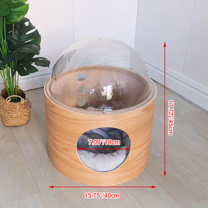 Modern Minimalist MDF Sisal Acrylic Oval Space Capsule Cat Bed For Living Room & Bedroom