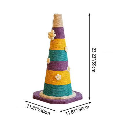 Contemporary Creative Plastic Sisal Cone Cat Scratching Post For Living Room