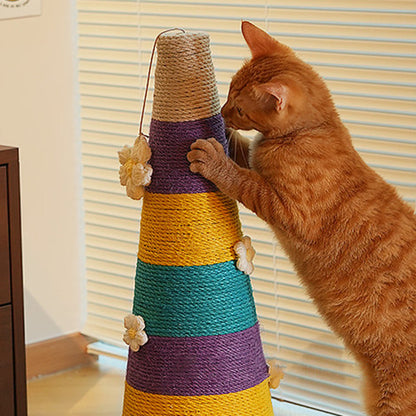 Contemporary Creative Plastic Sisal Cone Cat Scratching Post For Living Room