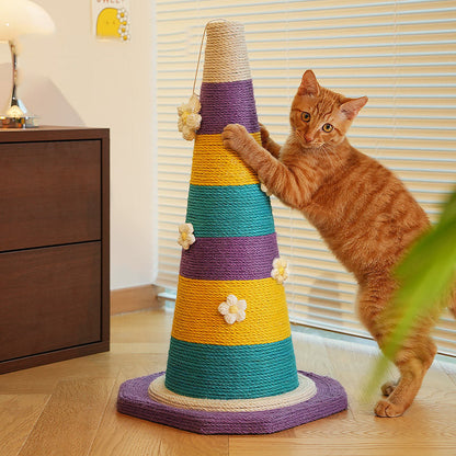Contemporary Creative Plastic Sisal Cone Cat Scratching Post For Living Room